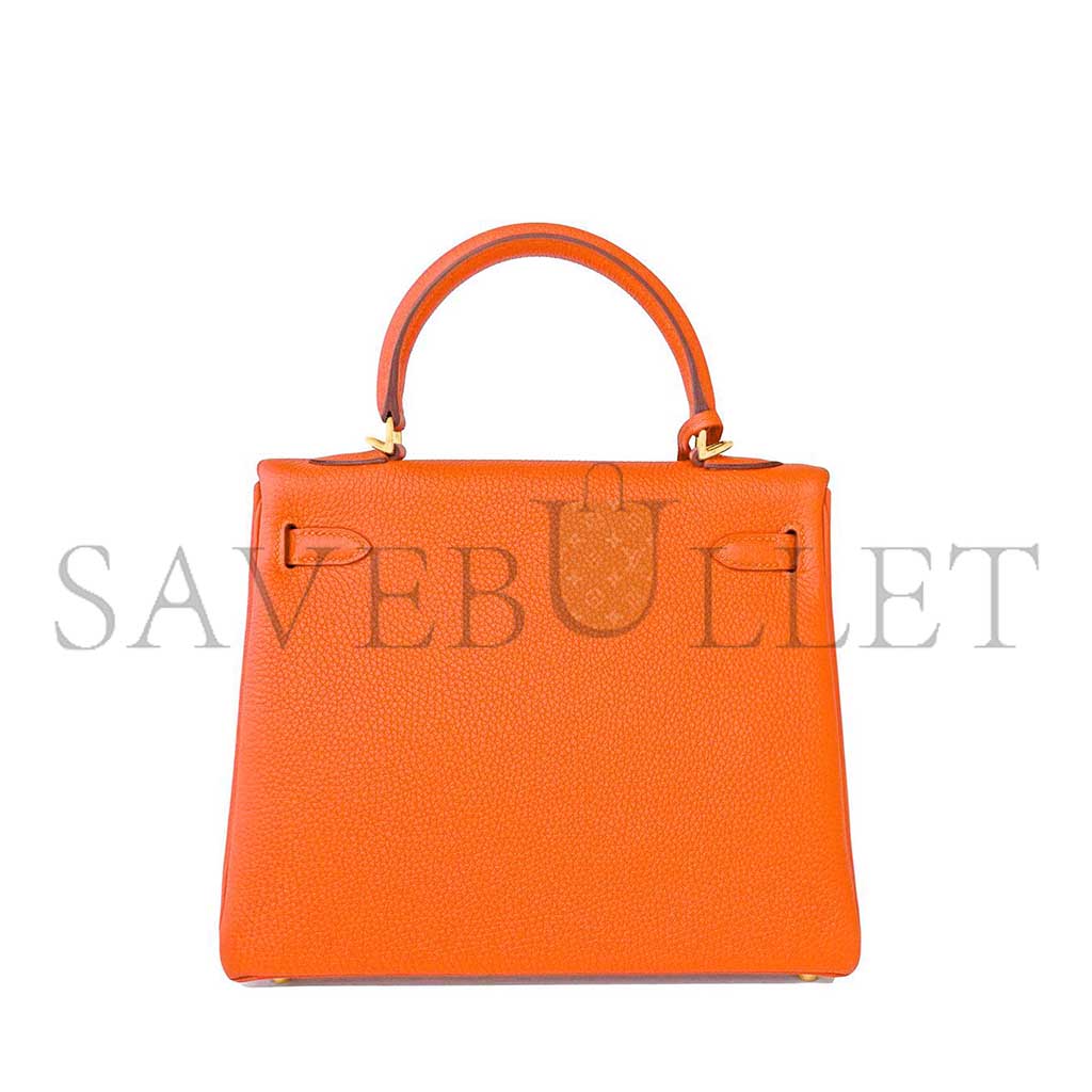 HERMÈS ORANGE KELLY 25 TOGO BAG (25*17*7cm) 